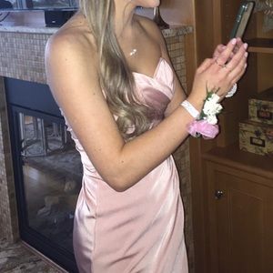 Faviana Blush Prom Dress-Ruching and Side Slit Sz0